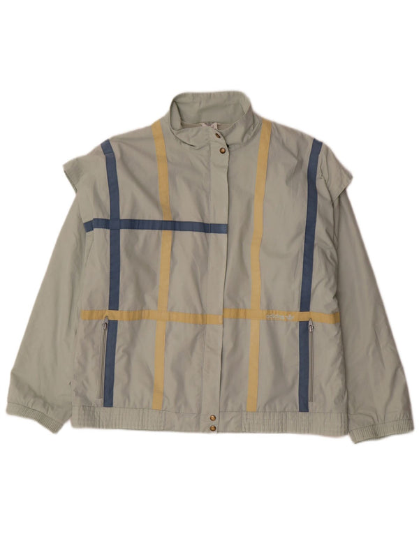 Adidas Damen Bomberjacke UK 18 XL grün karierte Baumwolle