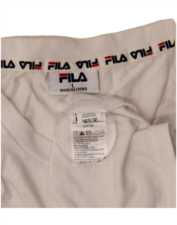 Fila Herren-T-Shirt mit Grafik, Größe L, aus weißer Baumwolle