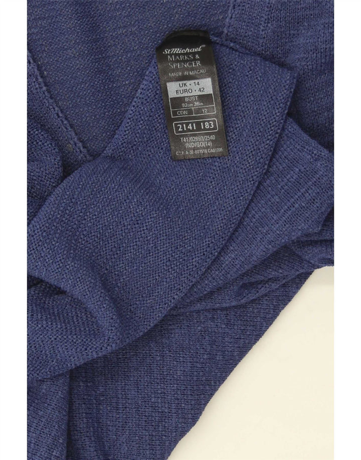 Marks & Spencer Damen Crop Cardigan Pullover UK 14 Large Marineblau