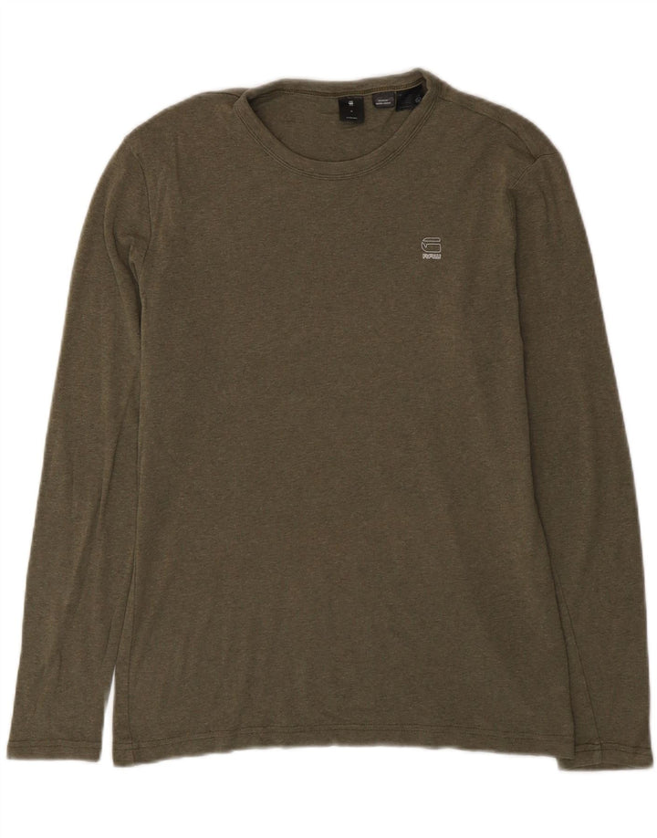 G-Star Herren-Oberteil aus Baumwolle mit langen Ärmeln, Mittelkhaki