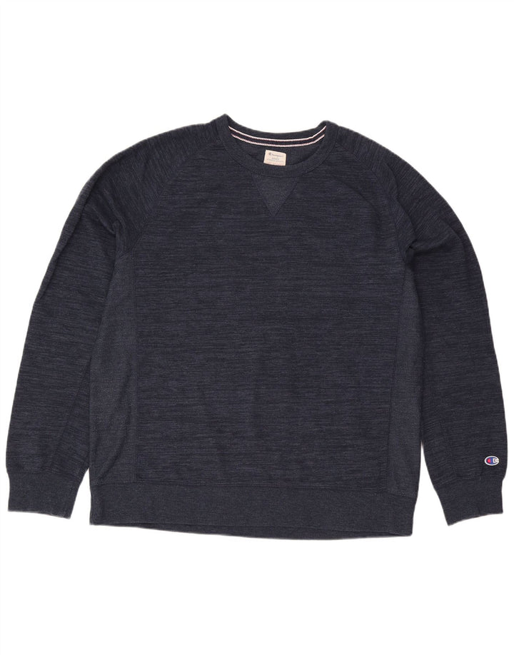 Champion Herren Sweatshirt Pullover 2XL Marineblau gefleckte Baumwolle