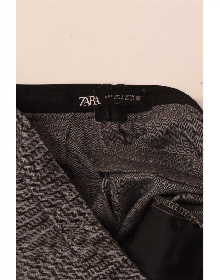 Slim-Anzughose für Damen von Zara, Größe S, W26, L26, graues Fischgrätenmuster
