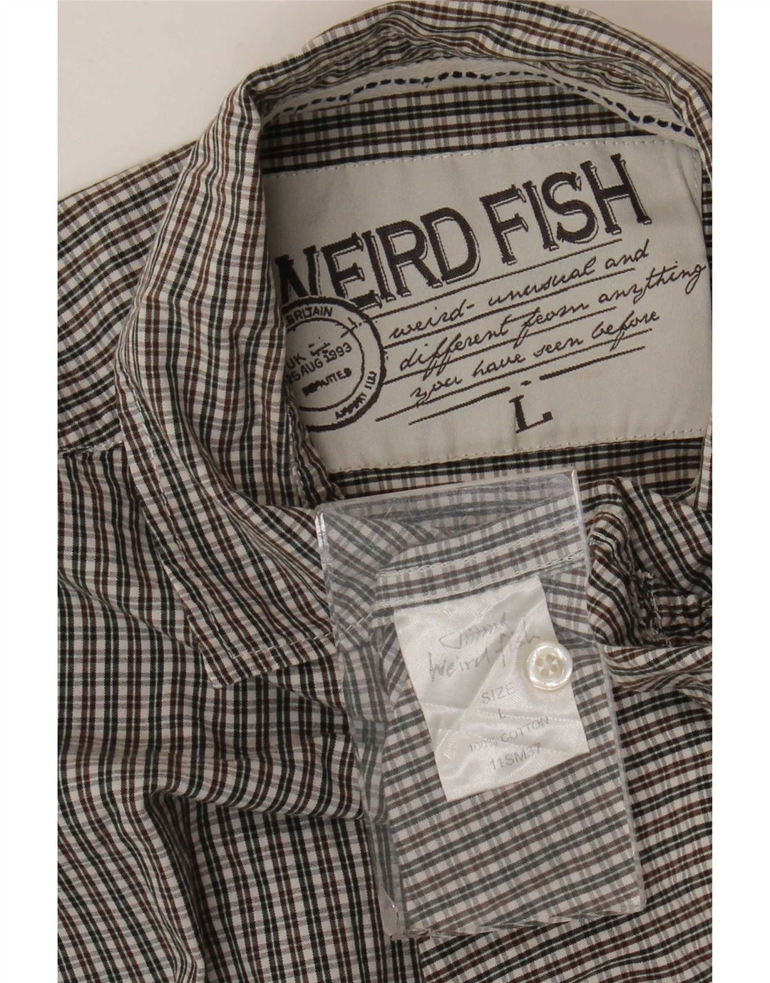 Weird Fish Herrenhemd, groß, mehrfarbig, Gingham-Baumwolle