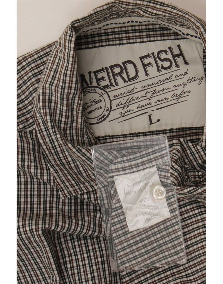 Weird Fish Herrenhemd, groß, mehrfarbig, Gingham-Baumwolle