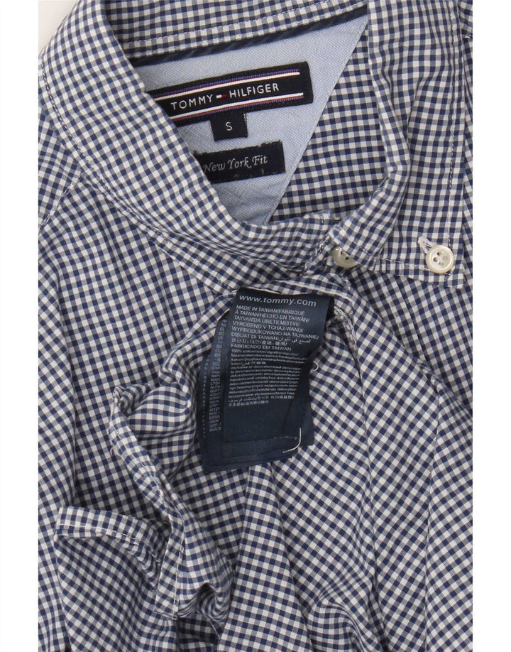 Tommy Hilfiger Herrenhemd, klein, marineblau, Gingham-Baumwolle