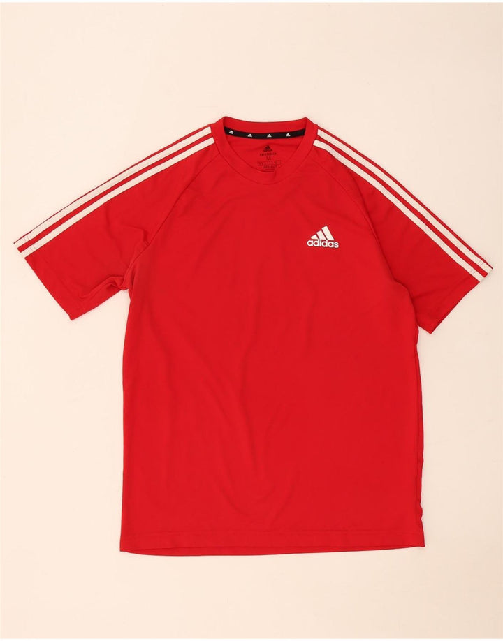 Adidas Herren Aeroready T-Shirt Top Mittelrotes Polyester