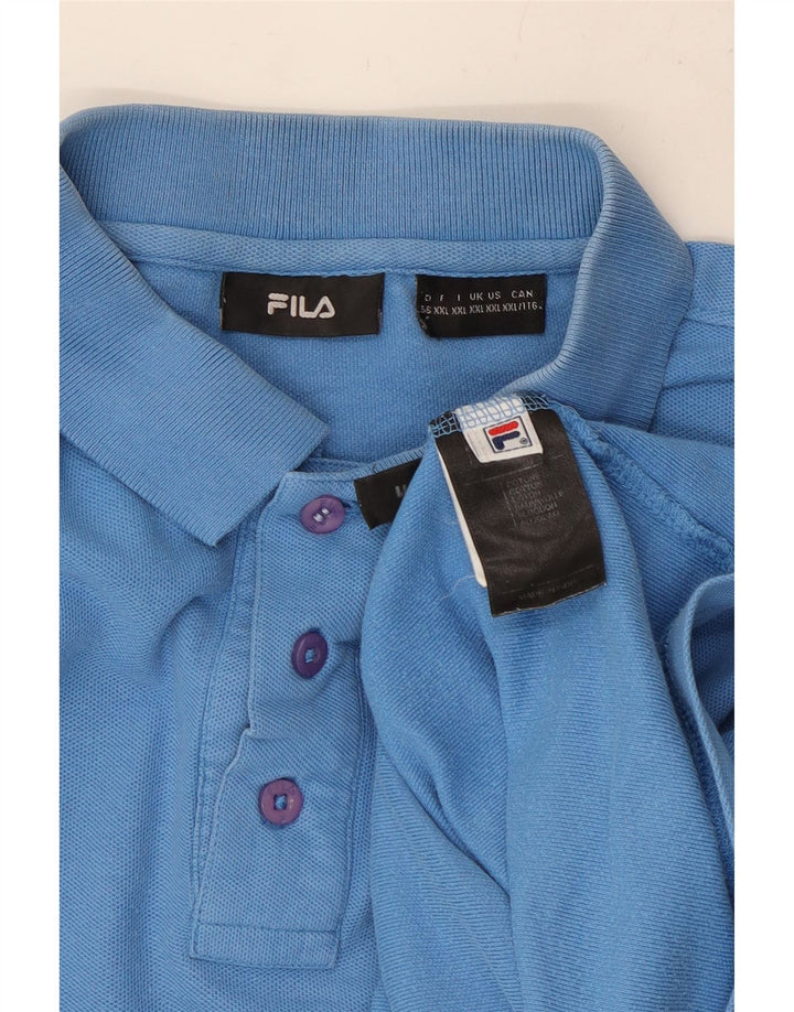 FILA Herren Poloshirt 2XL Blaue Baumwolle