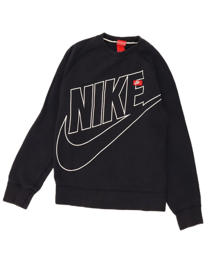 Nike Herren-Sweatshirt mit Grafik, groß, marineblau, Baumwolle