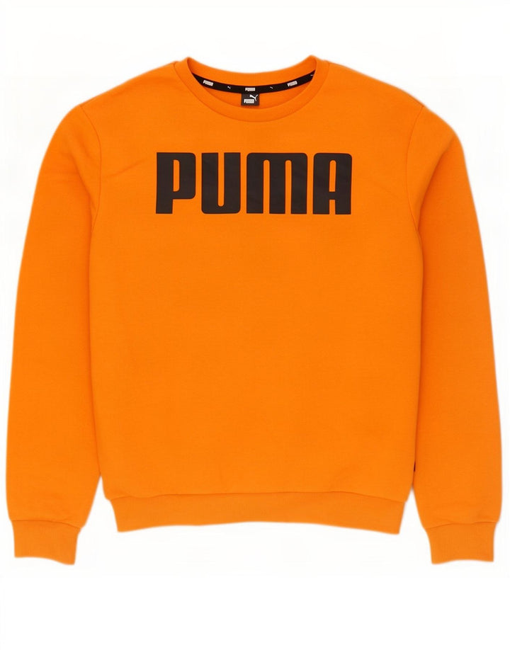 Puma Herren Grafik-Sweatshirt-Pullover aus mitteloranger Baumwolle