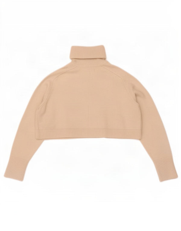 Zara Damen Crop Oversized Rollkragenpullover Pullover UK 10 Small Off White