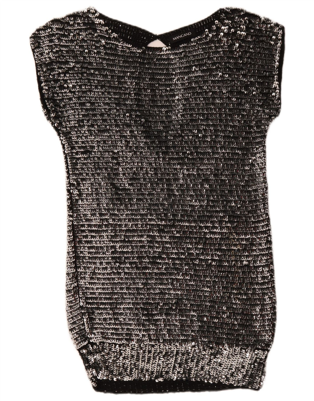 Mangano Damen Pailletten-Bodycon-Kleid UK 14 Medium Silber Wolle