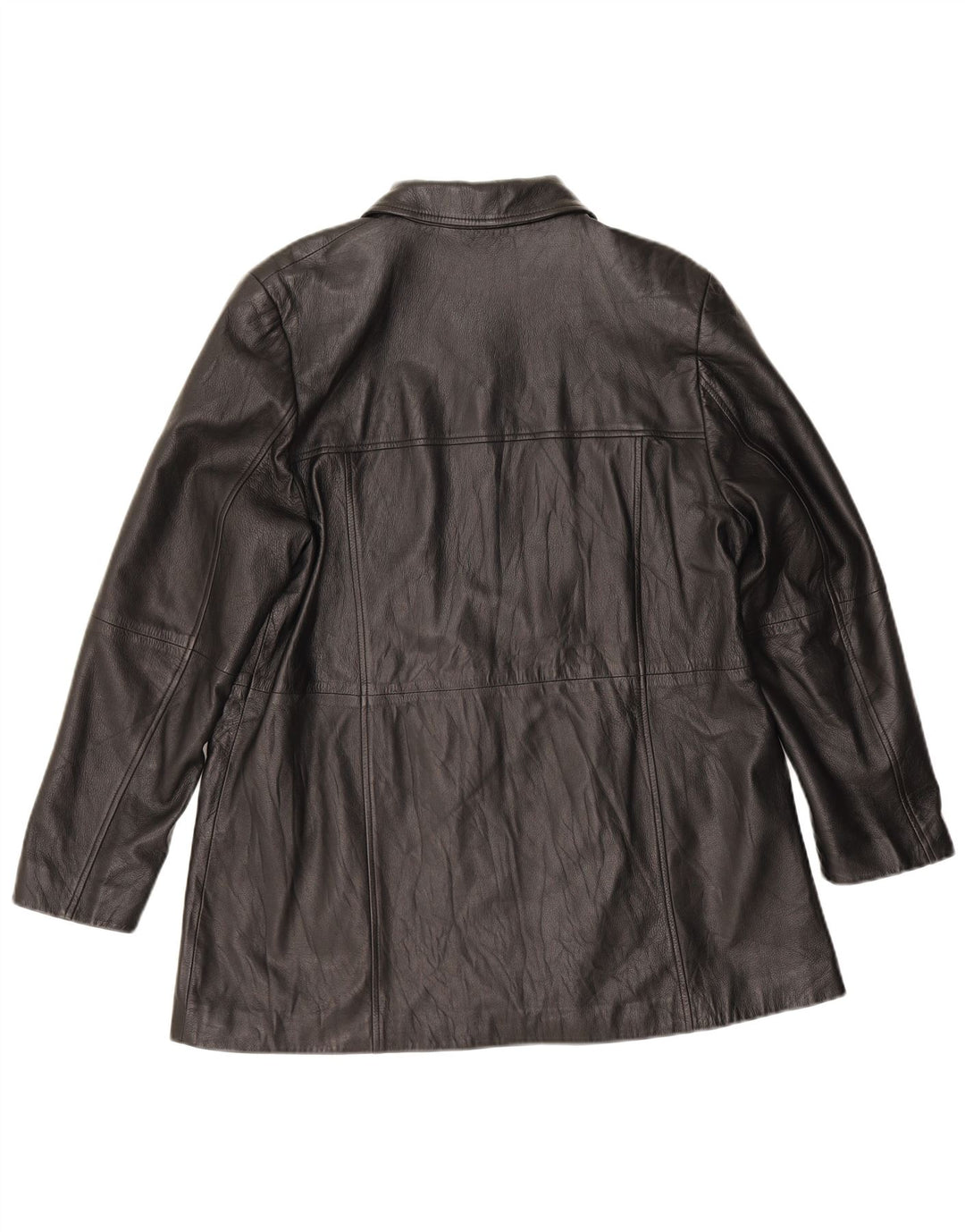Marks & Spencer Damen Lederjacke UK 16 Large Schwarzes Leder