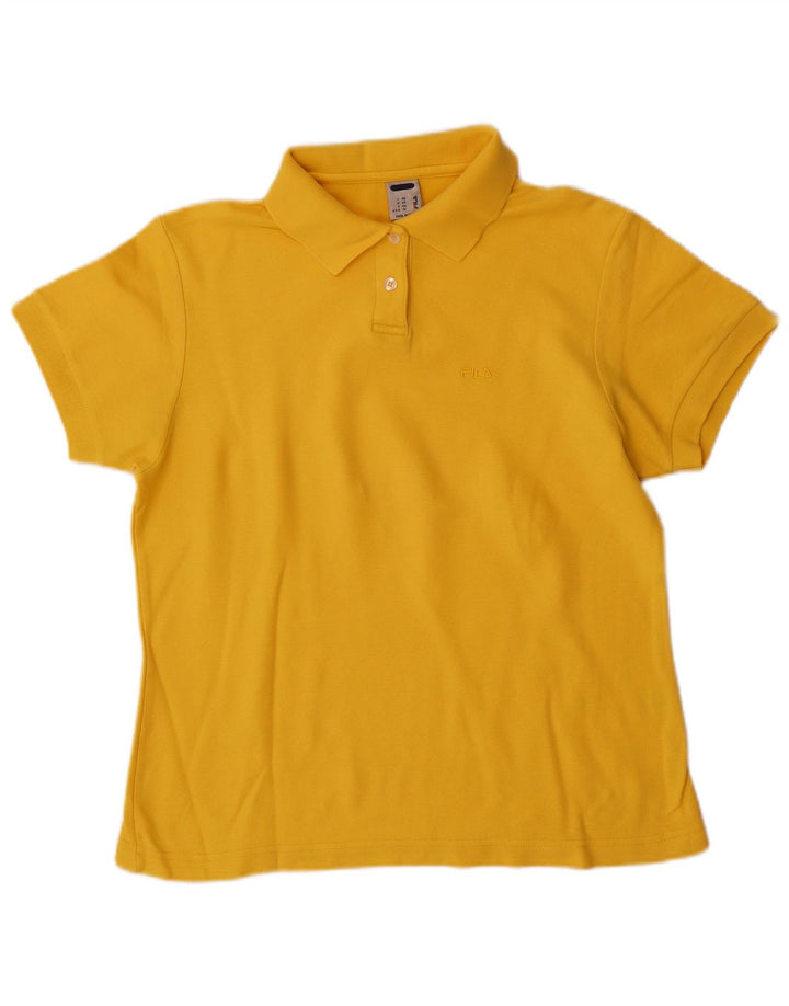 Fila Damen Poloshirt IT 48 XL Gelb Baumwolle