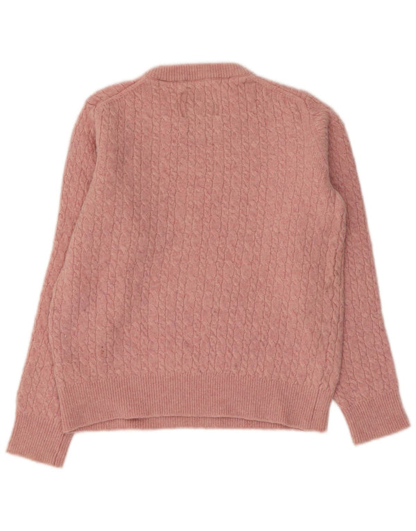 JACK WILLS Damen-Pullover mit U-Boot-Ausschnitt, UK-Gr. 14, große rosa Wolle