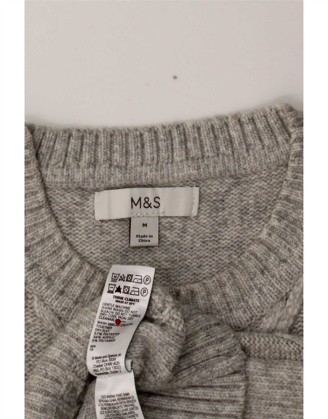 Marks & Spencer Damen Weste Tank Top UK 14 Mittelgraues Polyester