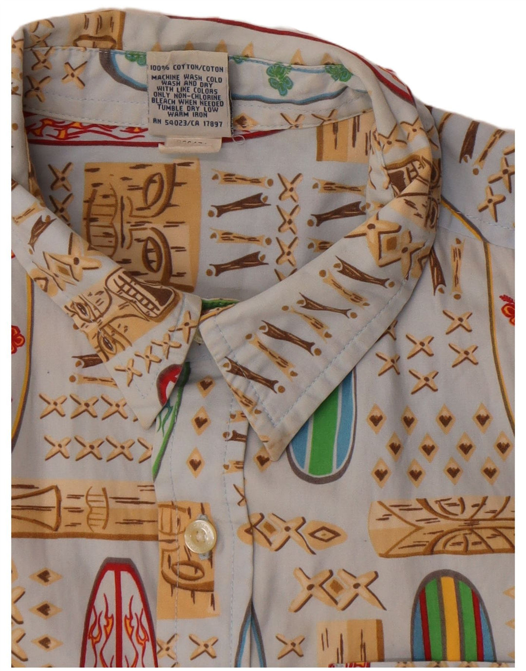 Old Navy Jungen-Hemd mit abstraktem Muster, 14–15 Jahre, XL, blau, hawaiianisch