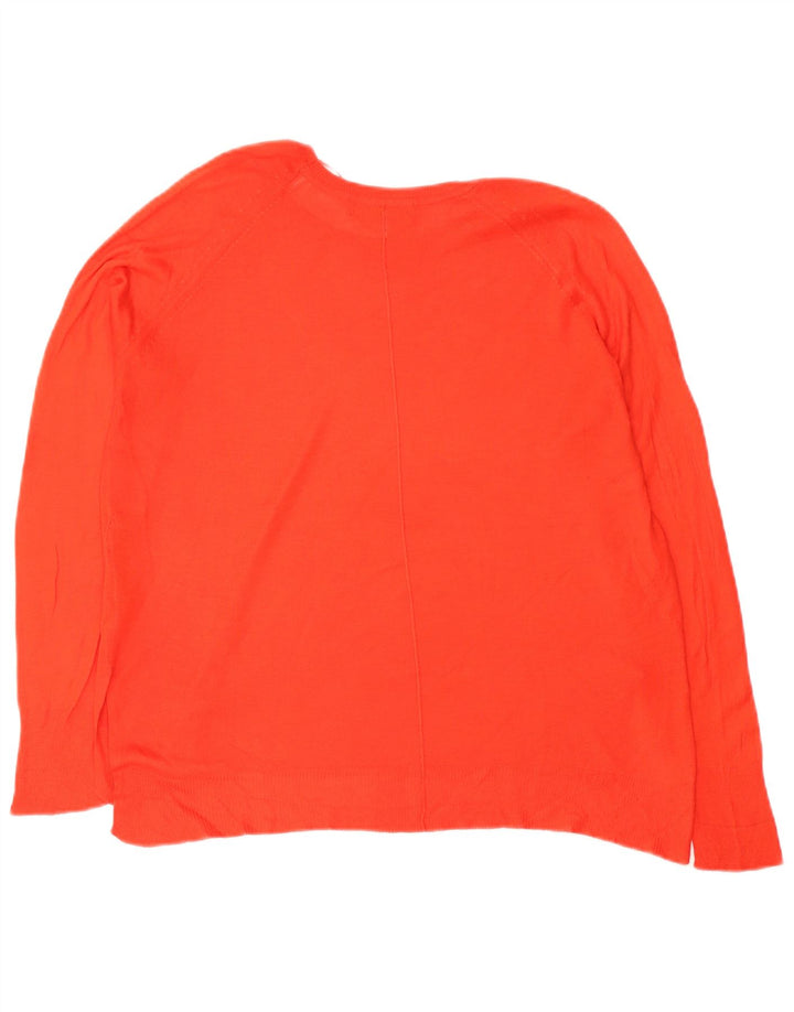 Übergroßer Damen-Pullover mit U-Boot-Ausschnitt von Zara, Gr. 14, mittelorange Viskose
