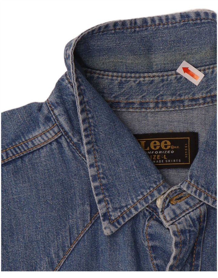 Lee Herren-Jeanshemd, groß, aus blauer Baumwolle