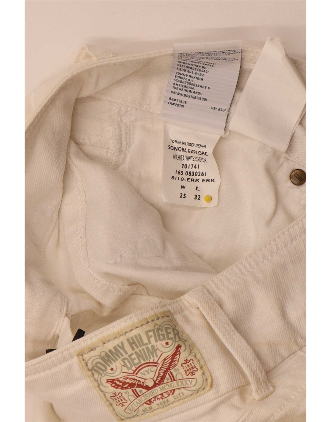 Tommy Hilfiger Damen Slim Jeans W25 L32 Weiße Baumwolle