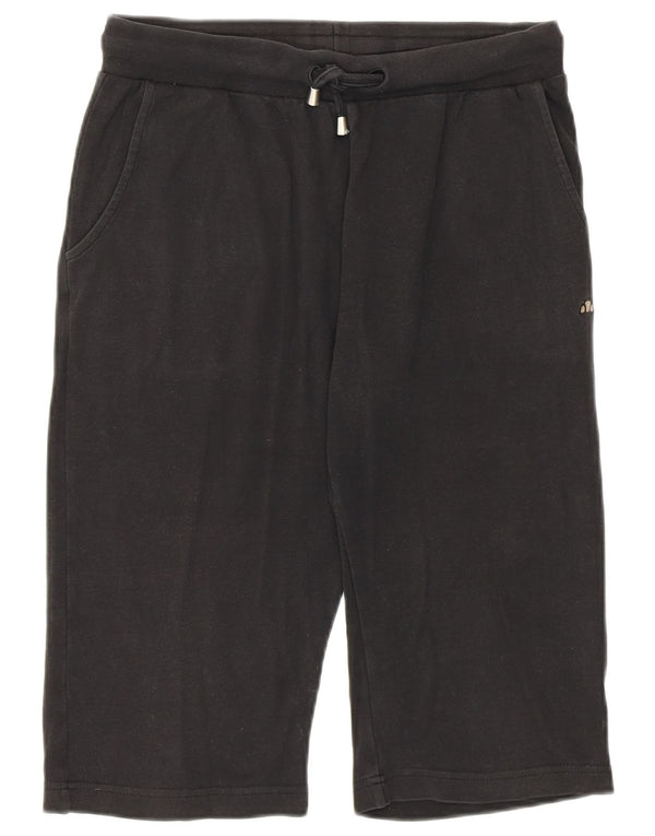 Ellesse Damen Bermuda Sport Shorts UK 10 Small Schwarz Baumwolle