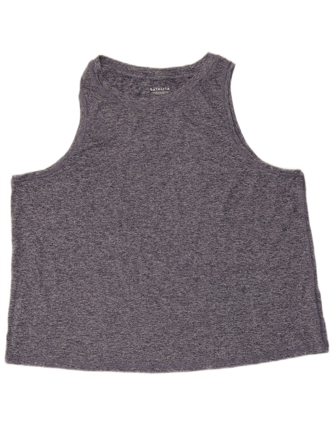 ATHLETA Damen Crop Vest Top UK 18 XL Marineblau meliertes Polyester