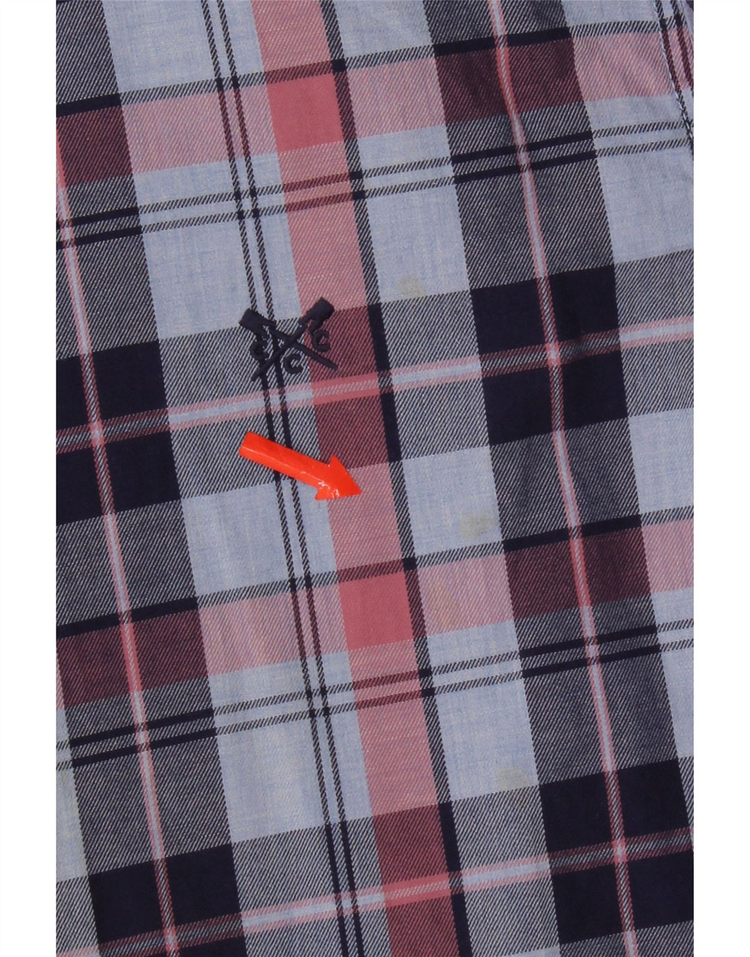Crew Clothing Herren-Flanellhemd mit schmaler Passform, mittelblau karierte Baumwolle
