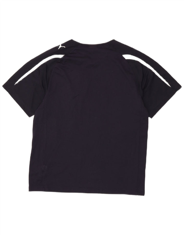 PUMA Herren Grafik-T-Shirt-Oberteil Mittelmarineblaues Farbblock-Polyester