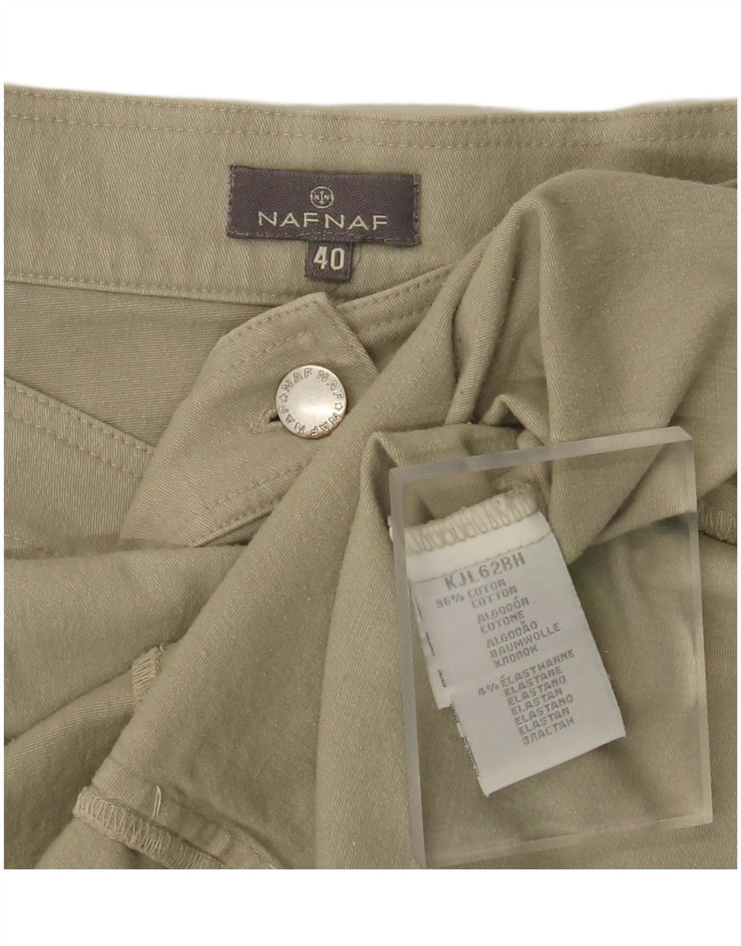 NAF NAF Damen Minirock EU 40 Medium W28 Khaki Baumwolle