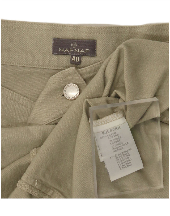 NAF NAF Damen Minirock EU 40 Medium W28 Khaki Baumwolle