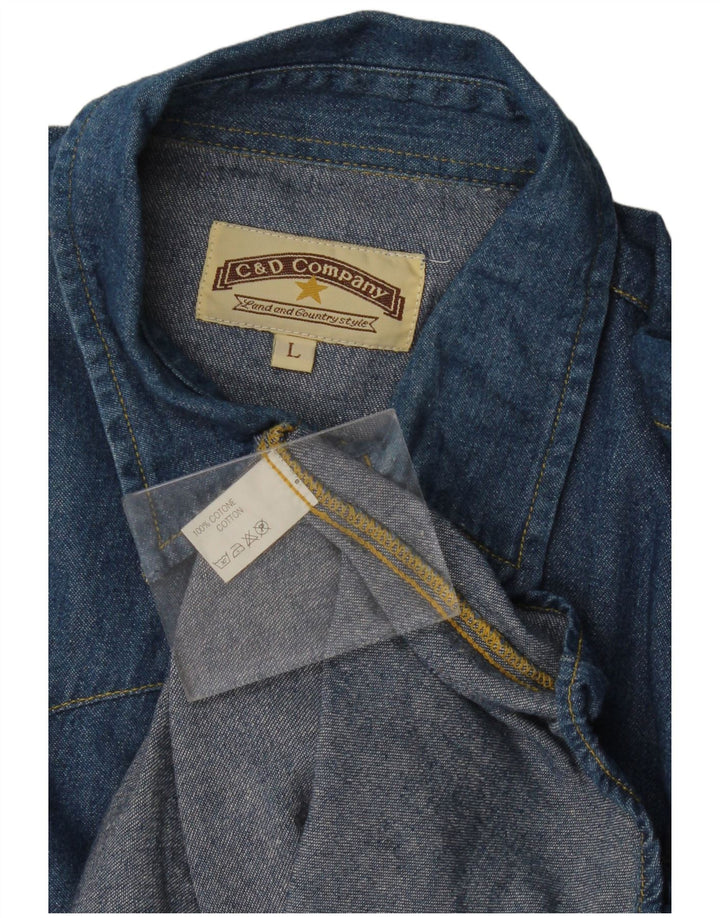 Vintage Herren Jeanshemd Große blaue Baumwolle