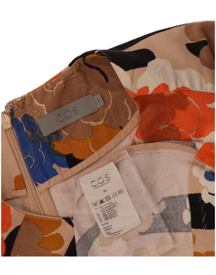 COS Damen-Etuikleid, EU 36, klein, mehrfarbig, Blumenmuster, Baumwolle