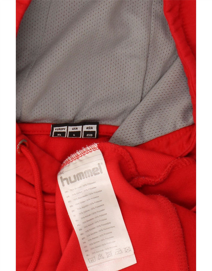 HUMMEL Herren-Kapuzenpullover mit Grafik, groß, rote Baumwolle