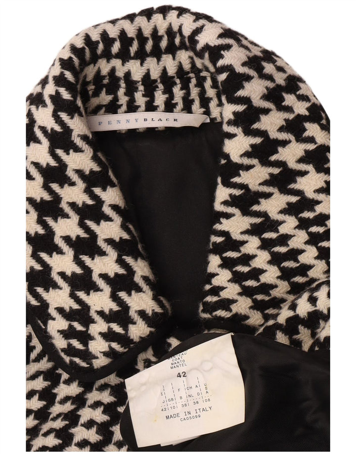 Penny Black Damen Übergroßer Mantel UK 10 Small Schwarze Hahnentrittwolle