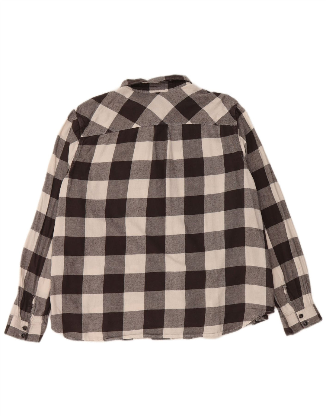Eddie Bauer Damen-Flanellhemd mit lockerer Passform, UK 18, XL, schwarze Gingham-Baumwolle