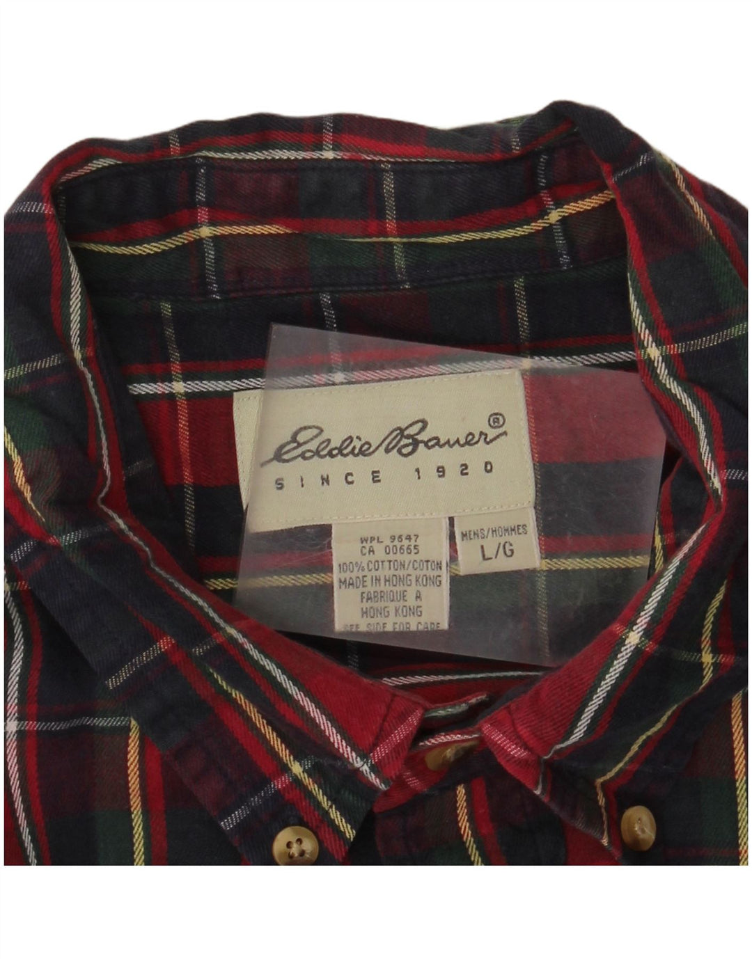 EDDIE BAUER Herren-Flanellhemd, groß, rot kariert, Baumwolle