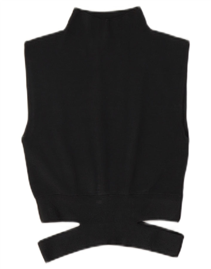 Zara Damen Ärmelloses Strick-Crop-Top UK 10 Small Grau