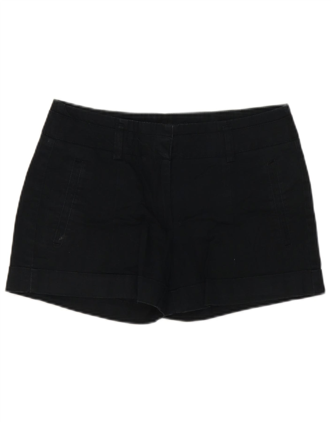 Zara Damen Chino-Shorts, Größe S, W26, Schwarz, Baumwolle