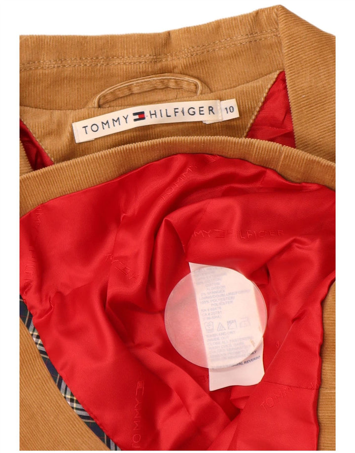 Tommy Hilfiger Damen 3-Knopf-Cord-Blazerjacke US 10 Large Beige