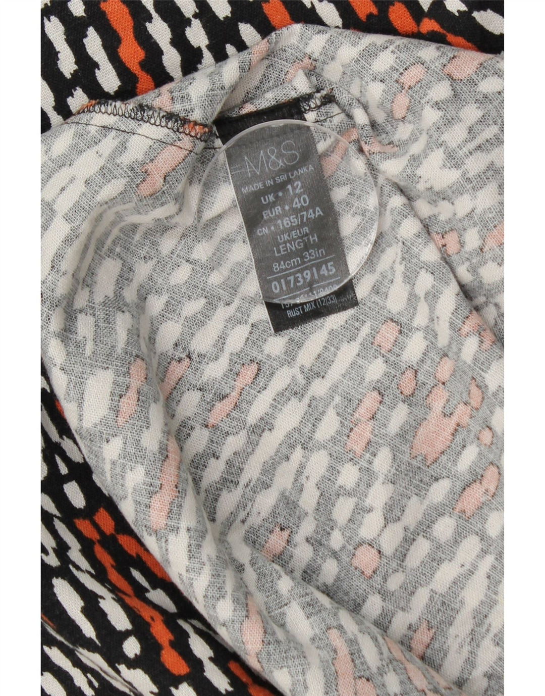 MARKS & SPENCER Damen A-Linienrock UK 12 Medium W30 Mehrfarbiger Chevron