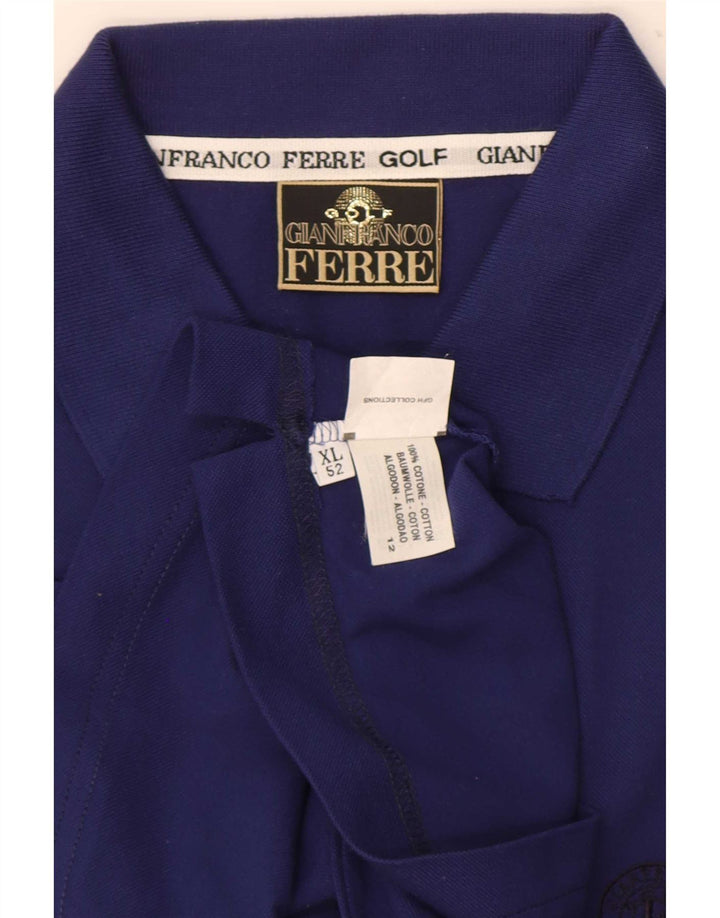 Gianfranco Ferre Herren Poloshirt XL Blau Baumwolle