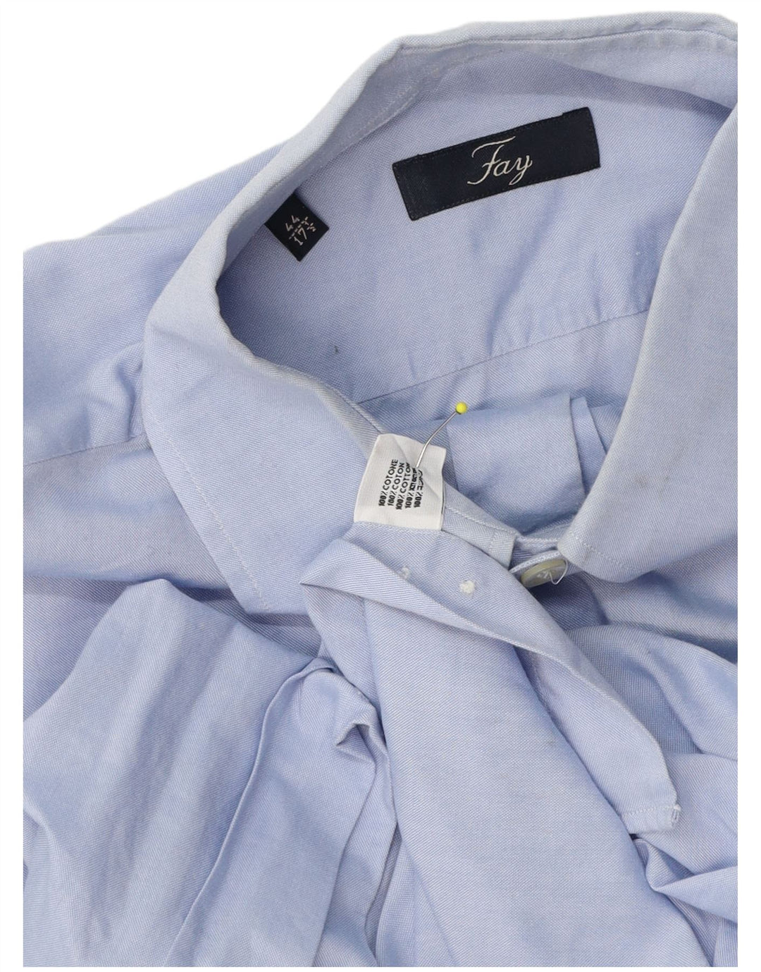 Fay Herrenhemd Größe 44 17 1/2 XL Blaue Baumwolle