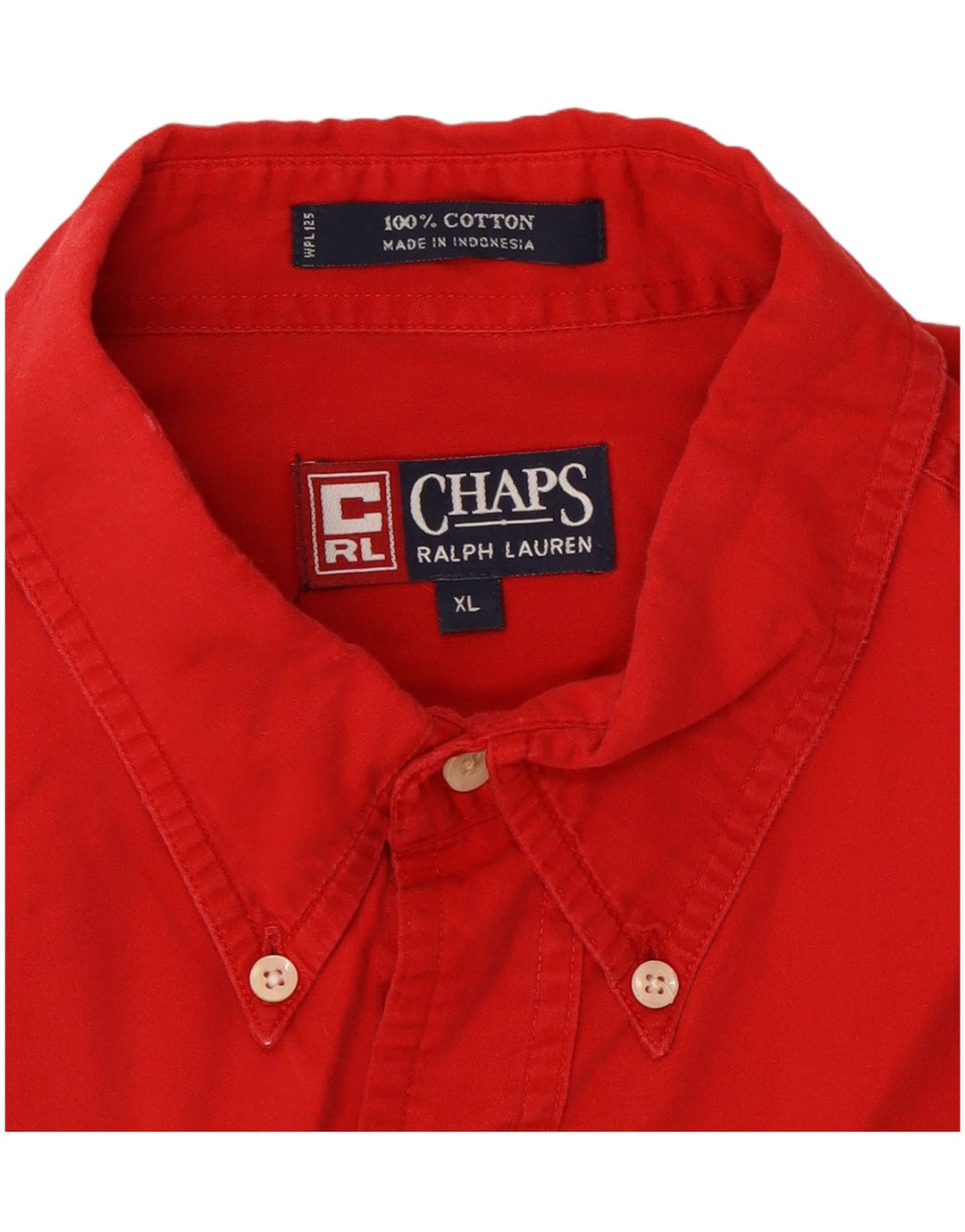 Chaps Ralph Lauren Herrenhemd XL, rote Baumwolle