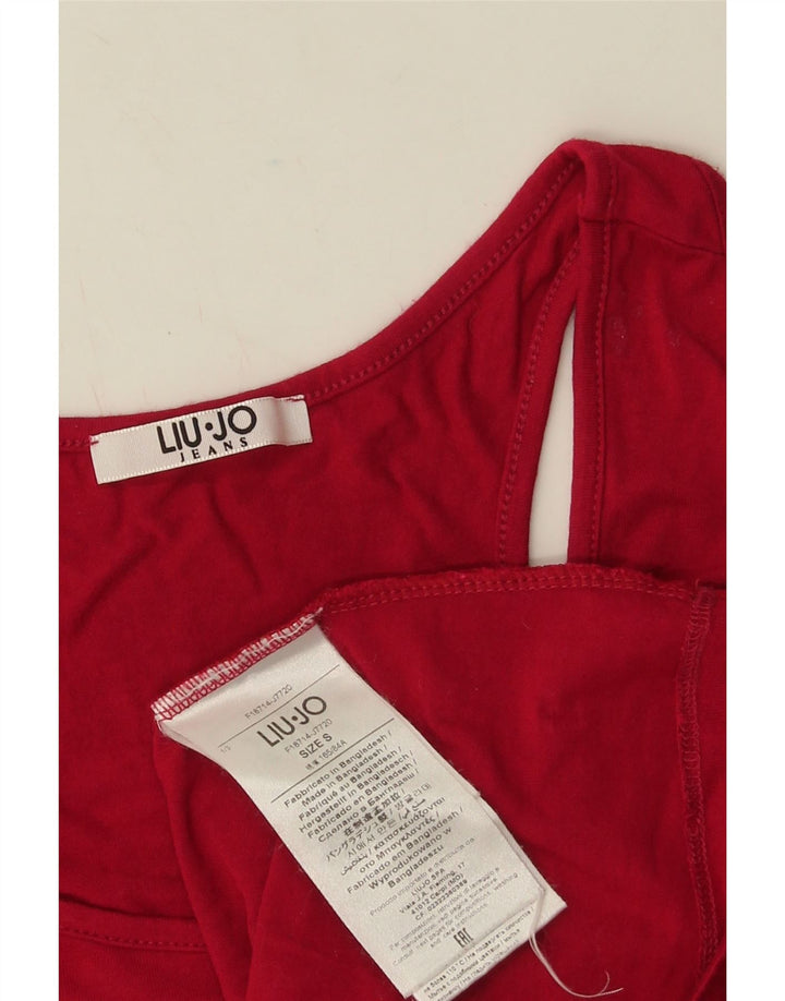 Liu Jo Damen Grafik-Weste Top UK 10 Small Rote Viskose