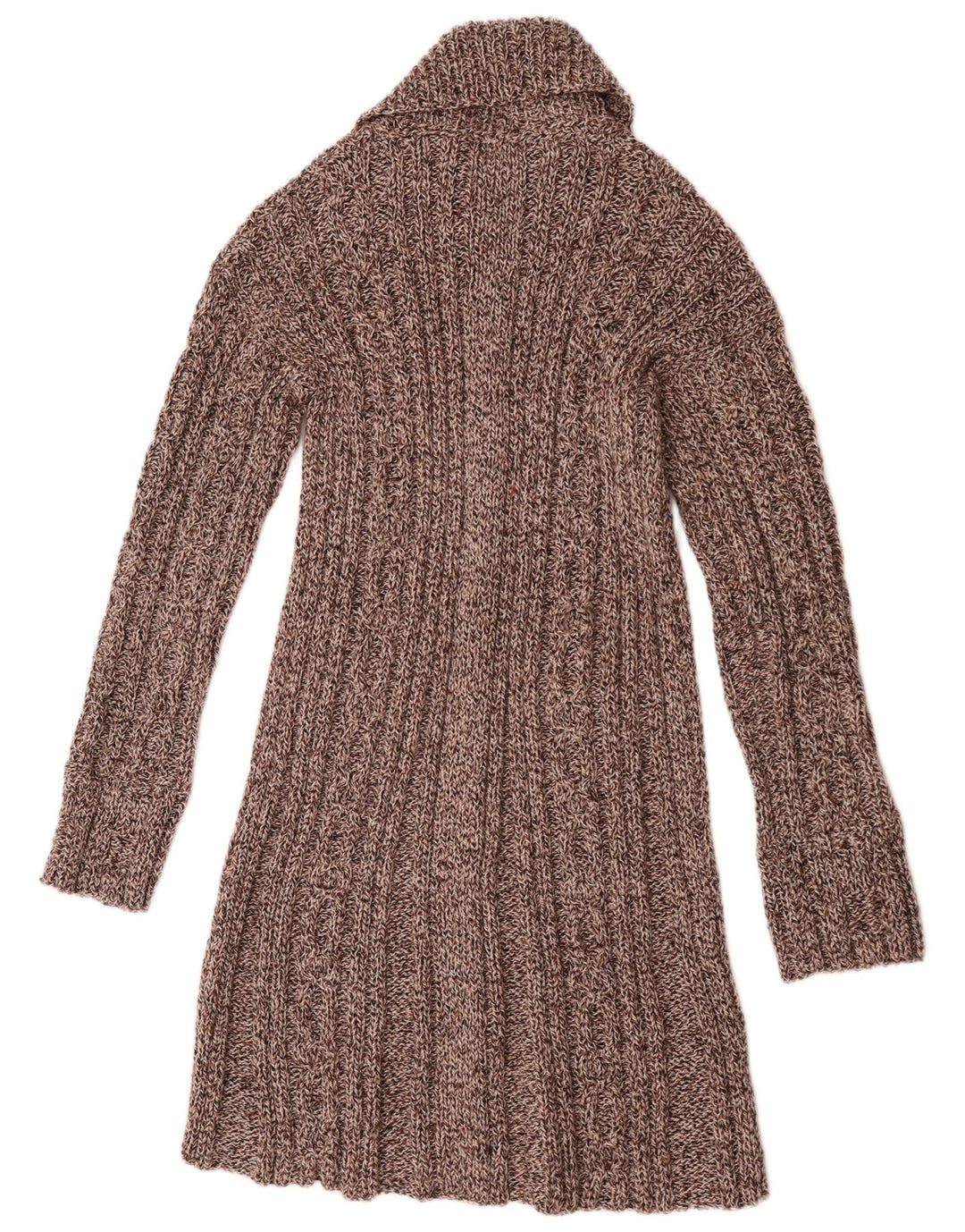 Vintage Damen Longline Cardigan Pullover UK 14 Mittelbraun