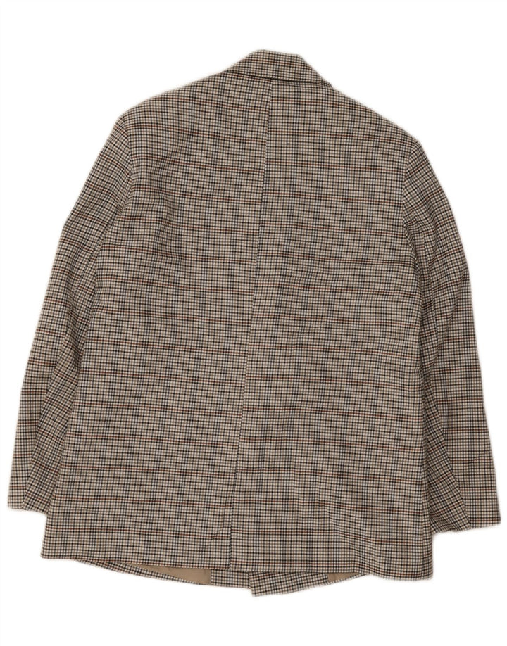 Zweireihiger Herren-Blazer von Zara, Größe 38, mittelgrau, kariert, Polyester