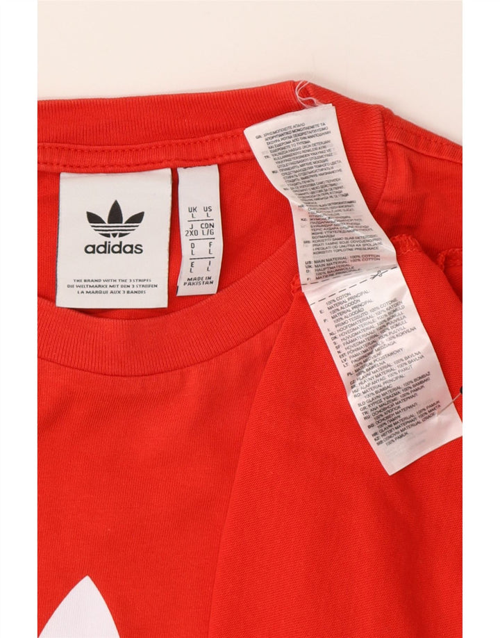Adidas Herren Grafik T-Shirt Top Große rote Baumwolle