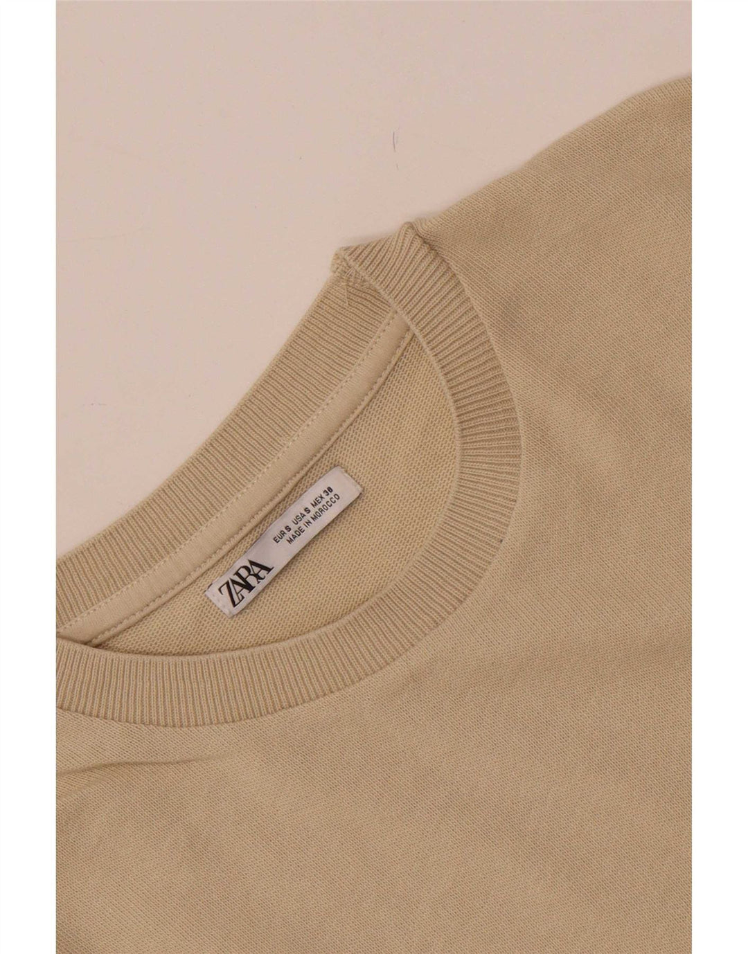 Zara Herren T-Shirt Top Small Beige