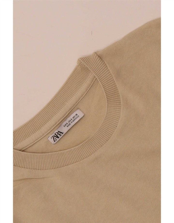 Zara Herren T-Shirt Top Small Beige