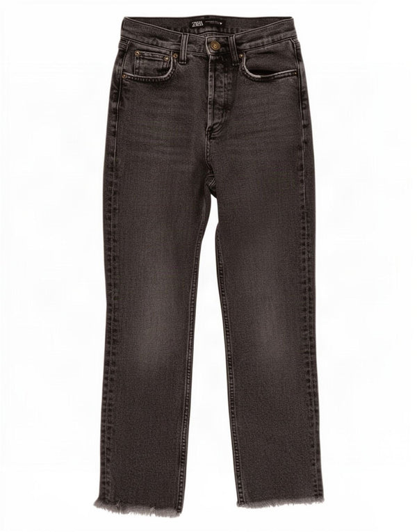 Zara Damen Straight Jeans EU 34 2XS W24 L24 Grau