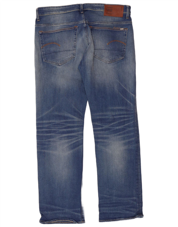 G-STAR Herren 3301 Straight Jeans W35 L32 Blaue Baumwolle